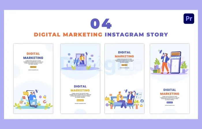 Digital Marketing 2D Character Instagram Story
